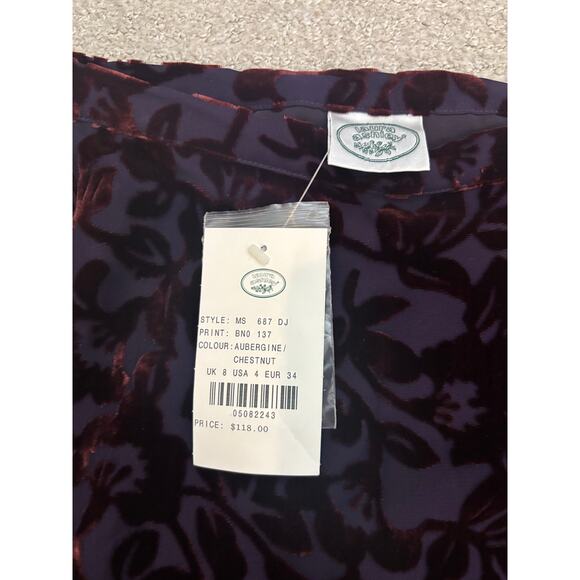 Deadstock Vintage NWT Laura Ashley Velvet Silk Maxi Skirt Whimsical Fairy - Picture 8 of 8